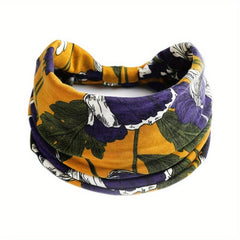 Boho Pattern Headband Elastic Wide Brim Hair Band