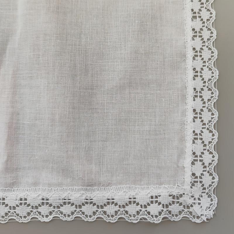 6pcs Lace Trim Handkerchief Set Women's Wedding DIY Decoration