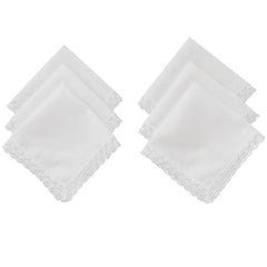 6pcs Lace Trim Handkerchief Set Women's Wedding DIY Decoration