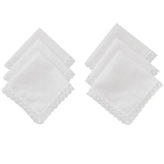6pcs Lace Trim Handkerchief Set Women's Wedding DIY Decoration