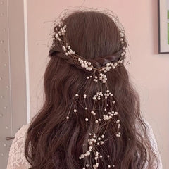 Bridal Faux Pearl Headdress Beaded Hairband Wedding Dress Accessories