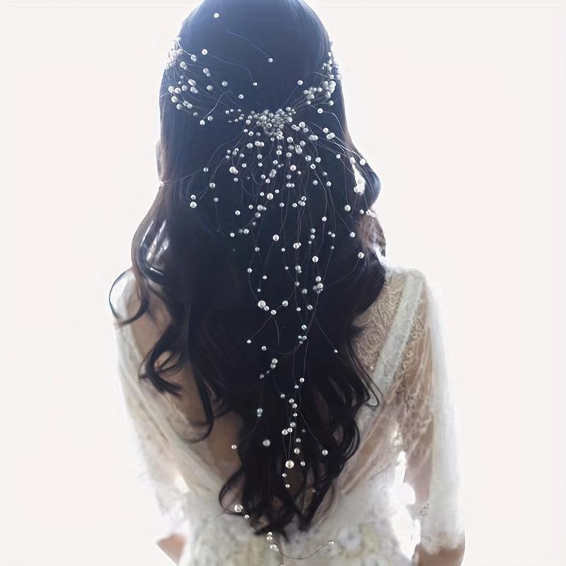 Bridal Faux Pearl Headdress Beaded Hairband Wedding Dress Accessories