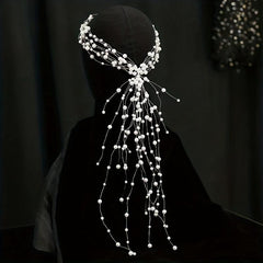 Bridal Faux Pearl Headdress Beaded Hairband Wedding Dress Accessories