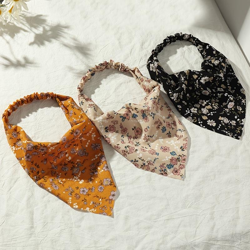 Floral Elastic Hair Bandanas Boho Turban Hair Band