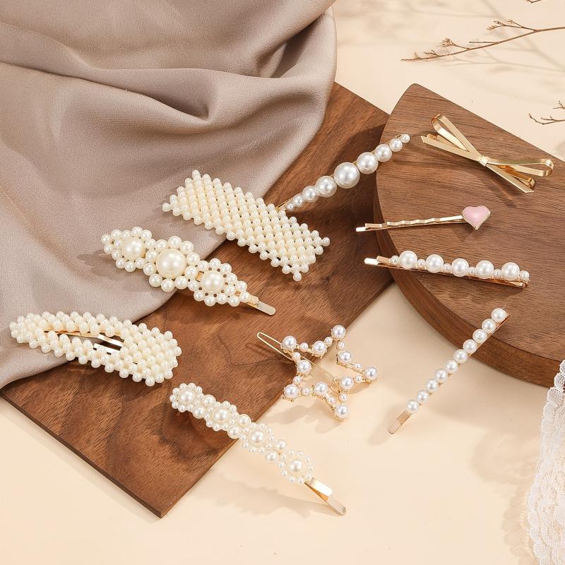 10pcs Pearl Barrettes Hair Clip Bridal Hair Accessories
