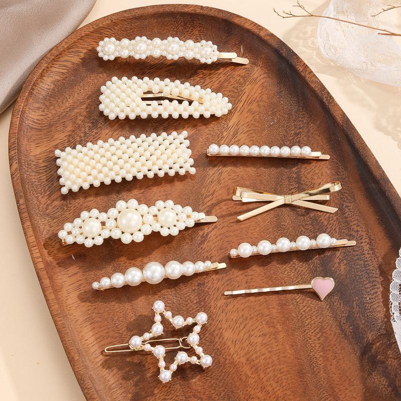 10pcs Pearl Barrettes Hair Clip Bridal Hair Accessories