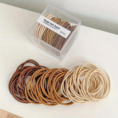 50pcs Boxed Rubber Band Head Tie Hair Rope for Girls Women