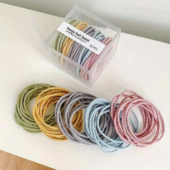 50pcs Boxed Rubber Band Head Tie Hair Rope for Girls Women