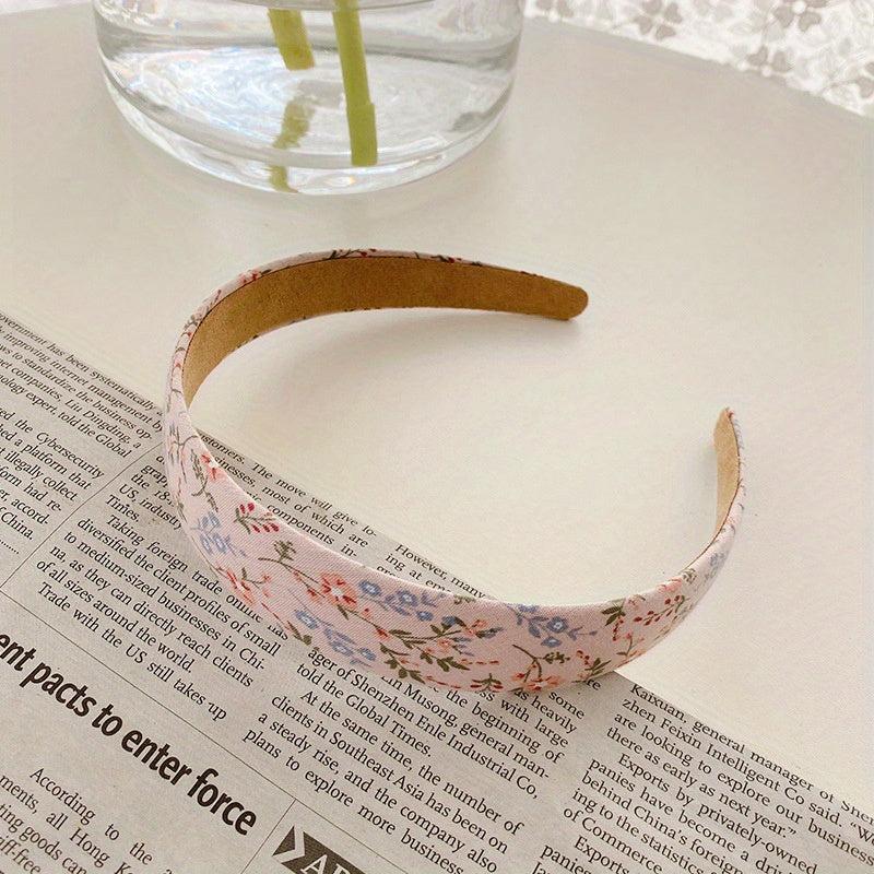 Floral Pattern Wide Brim Headband Vintage Style Head Hoop Hair Band