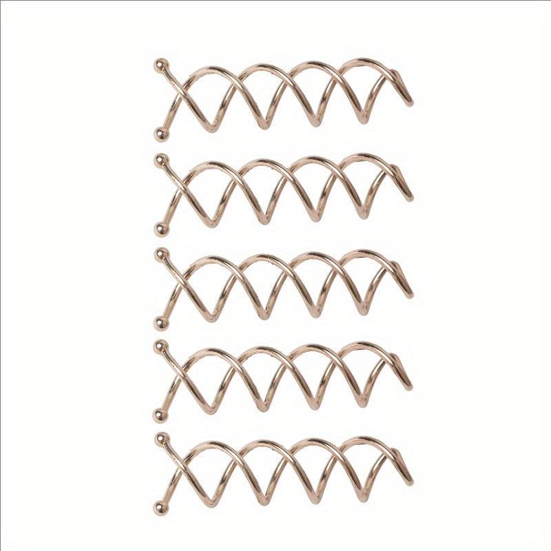 5pcs Spiral Hair Clip U Shaped Hair Styler Ponytail Bun Headwear Hairpin