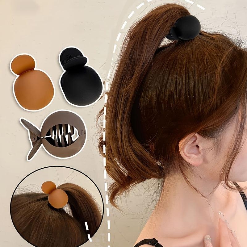 Matte Round Hair Claw Clip Non Slip Strong Hold Grip Hair Jaw Clip