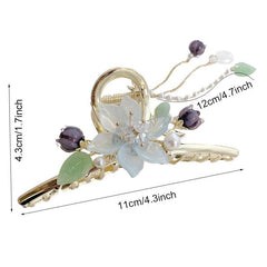 Chinese Style Flower Tassel Hair Claw Clip