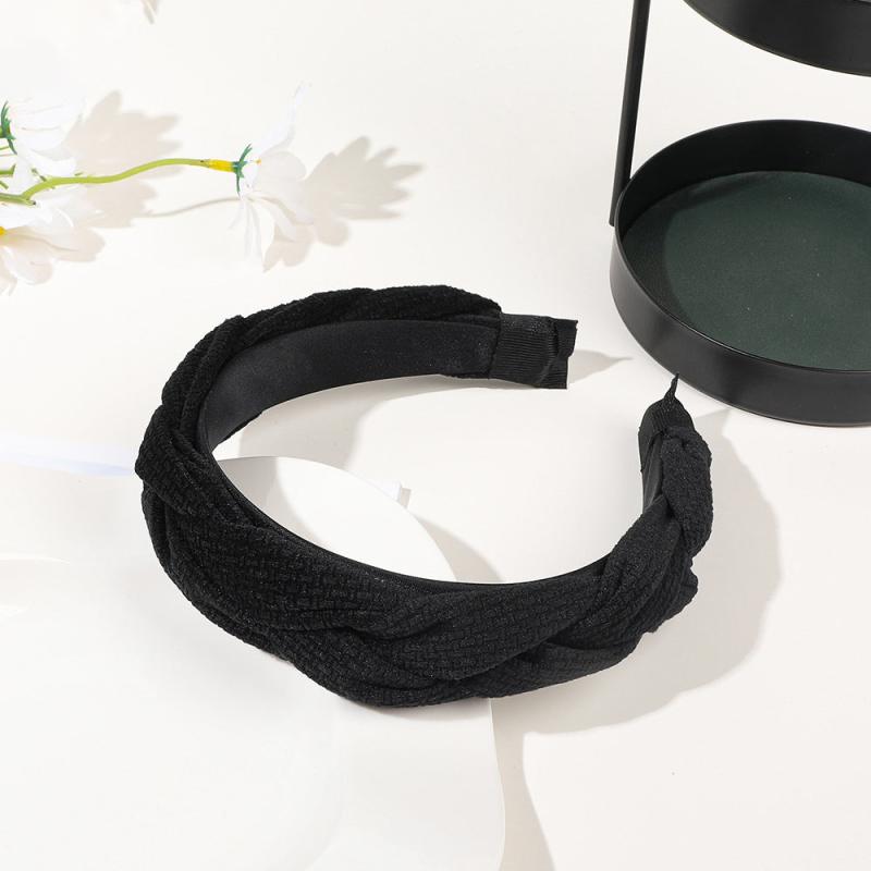 Flannel Braided Headbands Hairband Criss Cross Fall Winter Hair Accessories