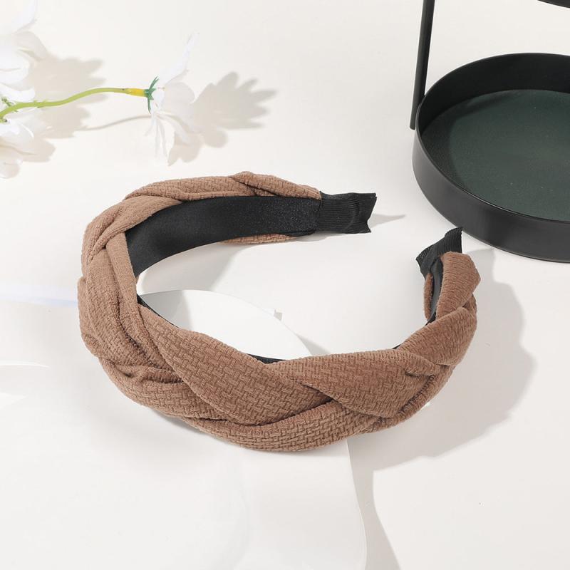 Flannel Braided Headbands Hairband Criss Cross Fall Winter Hair Accessories