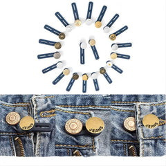 5Pcs Metal Silicone Jeans Buttons Waist Extension Buckle