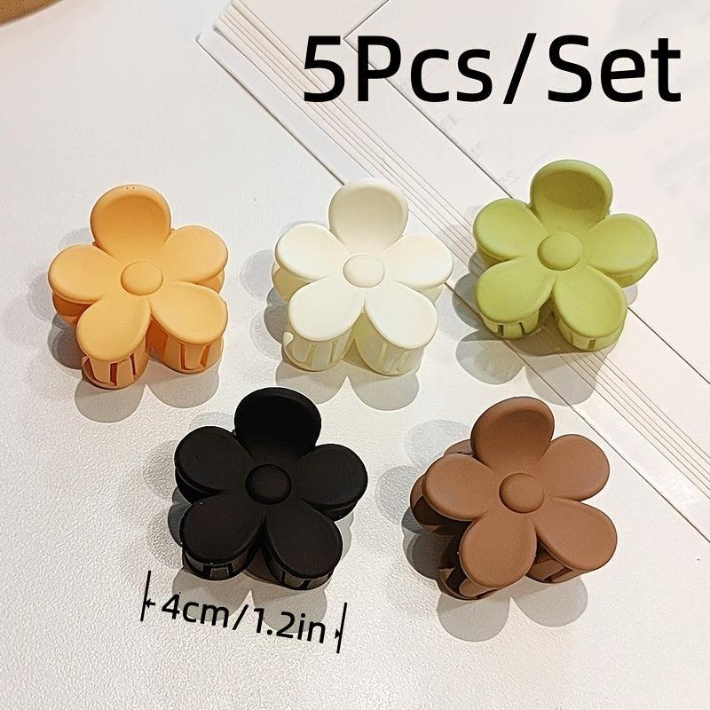 5pcs Large Flower Hair Claw Clips for Women Thick Hair Non Slip Barrettes