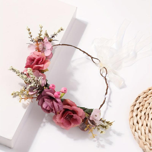 Ratten Braided Wreath Crown Hair Band for Women Girls Party Wedding