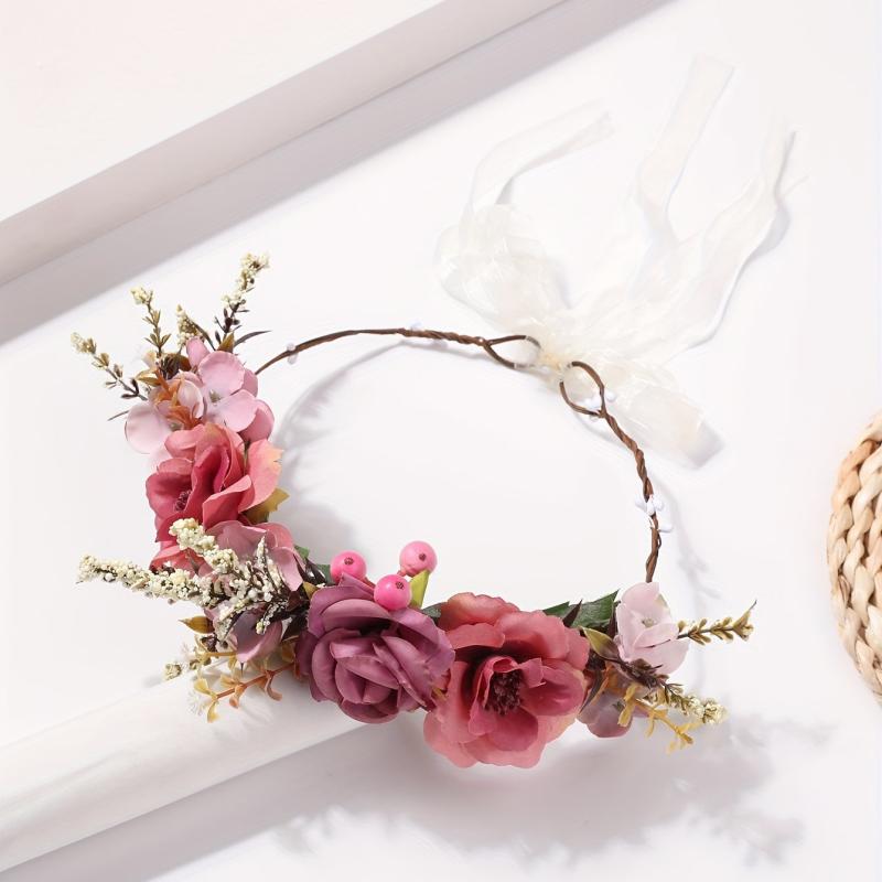 Ratten Braided Wreath Crown Hair Band for Women Girls Party Wedding
