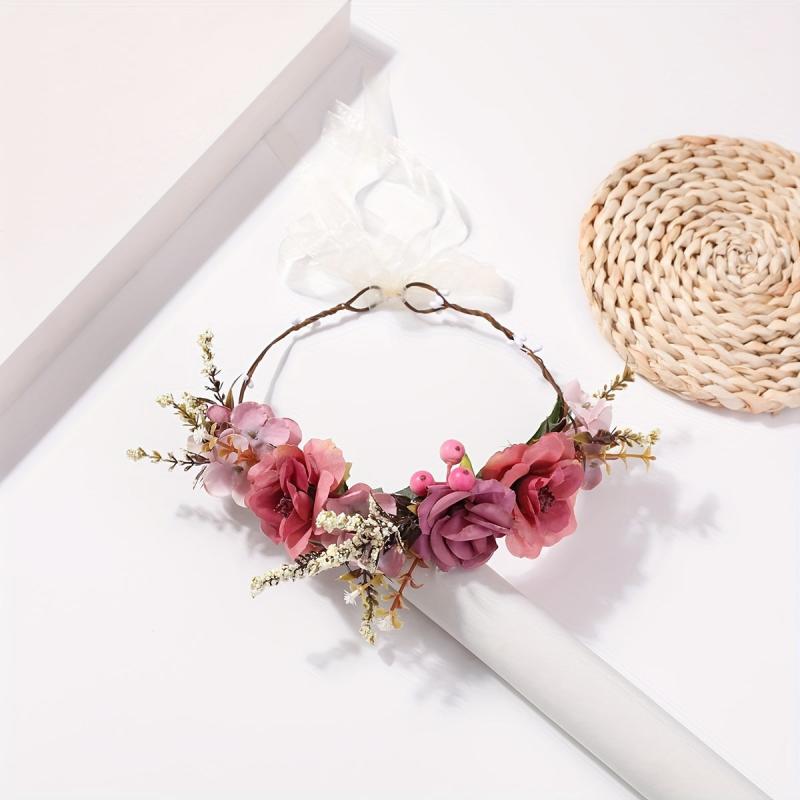 Ratten Braided Wreath Crown Hair Band for Women Girls Party Wedding