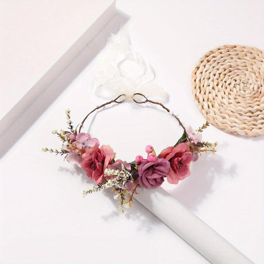 Ratten Braided Wreath Crown Hair Band for Women Girls Party Wedding