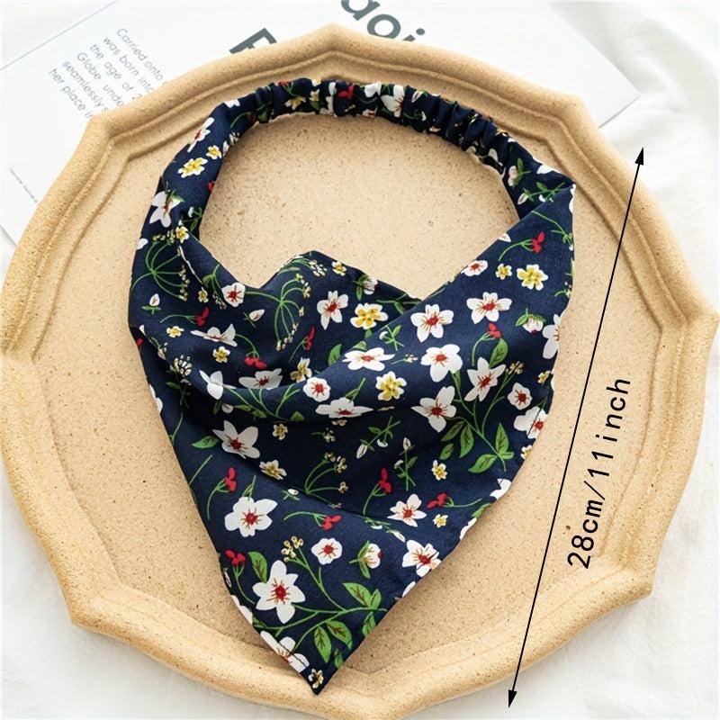 Floral Print Headband Elastic Scarf Hair Accessories For Women Girls