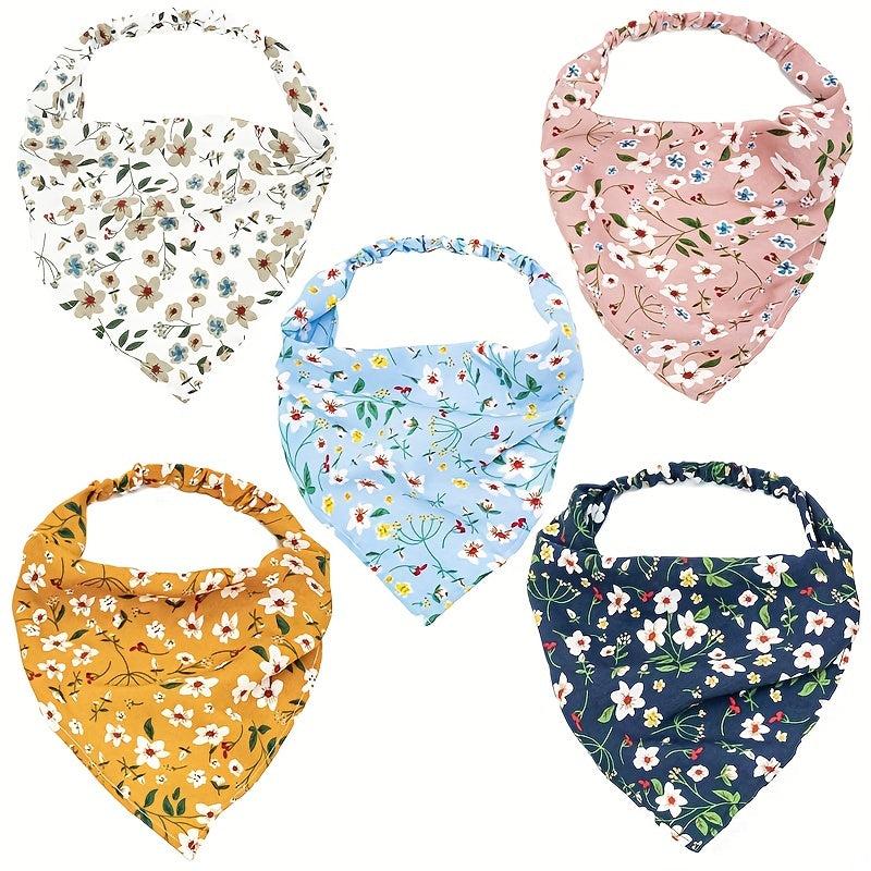 Floral Print Headband Elastic Scarf Hair Accessories For Women Girls
