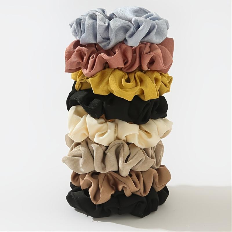 8pcs Silk Scrunchies Large Hair Ties Adults Women's Hair Ties