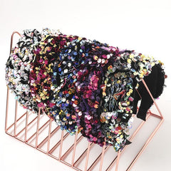 Reversible Sequin Headband Wide Sparkle Hair Hoop Elastic Bling Glitter Band