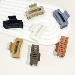 Frosted Style Hair Claw Hollow Rectangle Hair Claw