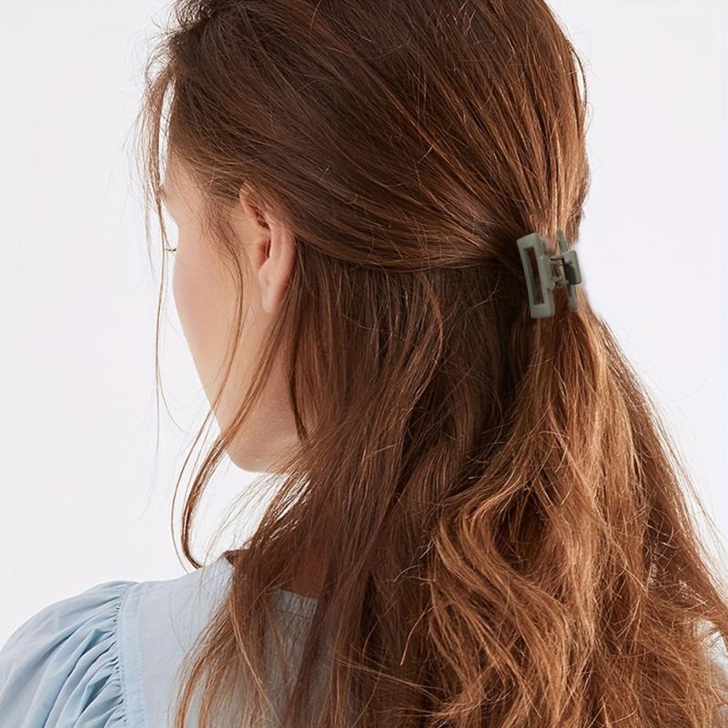 Frosted Style Hair Claw Hollow Rectangle Hair Claw