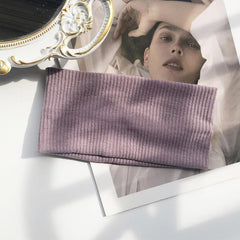 Solid Wide Knitted Headband Twisted Hair Accessories