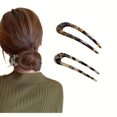 Vintage Chinese Style Acetate U-Shaped Hairpin Women Hair Accessories