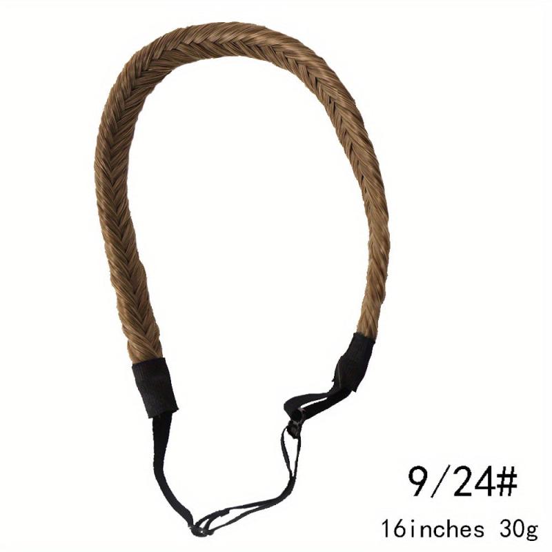 Synthetic Fishbone Braids Twist Elastic Headband With Adjustable Belt