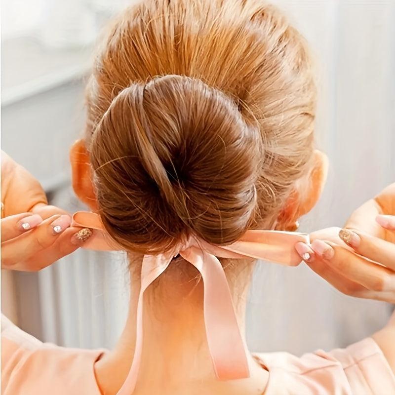 Bun Maker With Satin Ribbon Ponytail Holder DIY Hair Styler