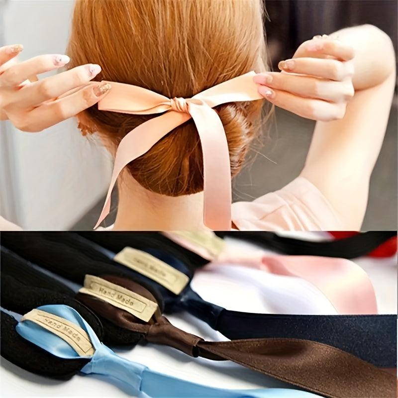 Bun Maker With Satin Ribbon Ponytail Holder DIY Hair Styler