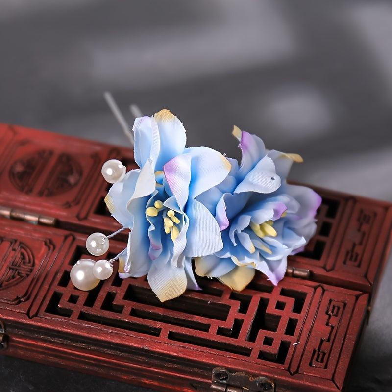 Ancient Style Floral Pearl Haircomb Wedding Hair Accessories