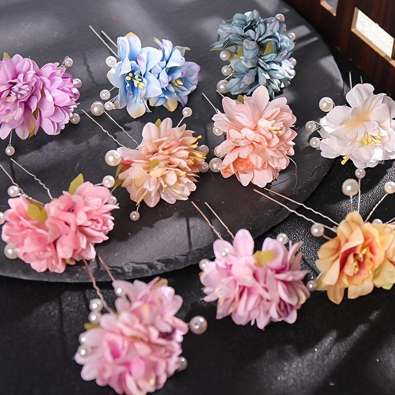 Ancient Style Floral Pearl Haircomb Wedding Hair Accessories