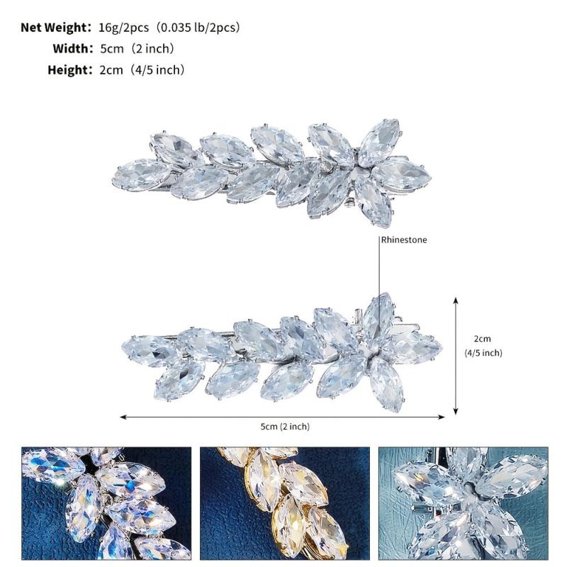 Zircon Leaf Rhinestone Hairclip Party Favor Decorations Hair Accessories