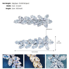 Zircon Leaf Rhinestone Hairclip Party Favor Decorations Hair Accessories