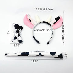 Cow Headband Bow Tie Tail Milk Cow Hair Bands Headpiece Women