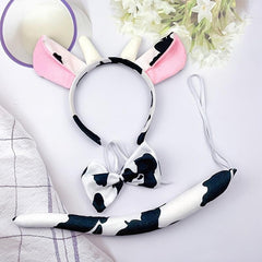 Cow Headband Bow Tie Tail Milk Cow Hair Bands Headpiece Women