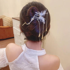 Golden Butterfly Rhinestones Wind Chimes Hair Clips