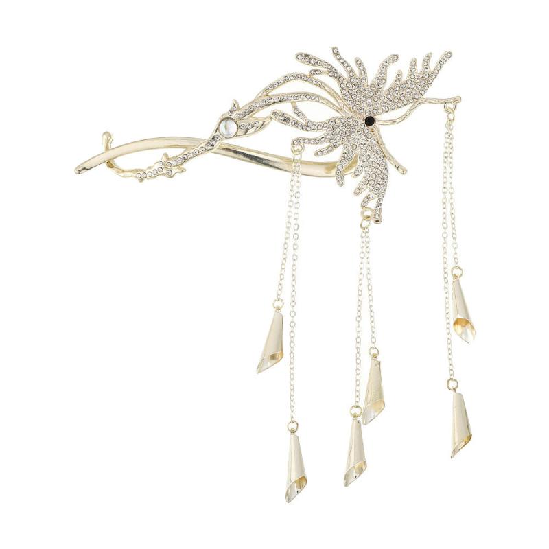 Golden Butterfly Rhinestones Wind Chimes Hair Clips