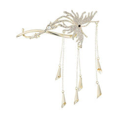 Golden Butterfly Rhinestones Wind Chimes Hair Clips