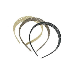 3pcs Thin Braided & Wavy Style Headbands No Slip Teeth Girls Women