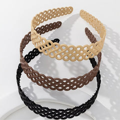 3pcs Thin Braided & Wavy Style Headbands No Slip Teeth Girls Women