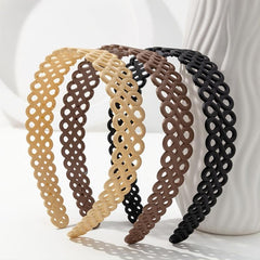 3pcs Thin Braided & Wavy Style Headbands No Slip Teeth Girls Women
