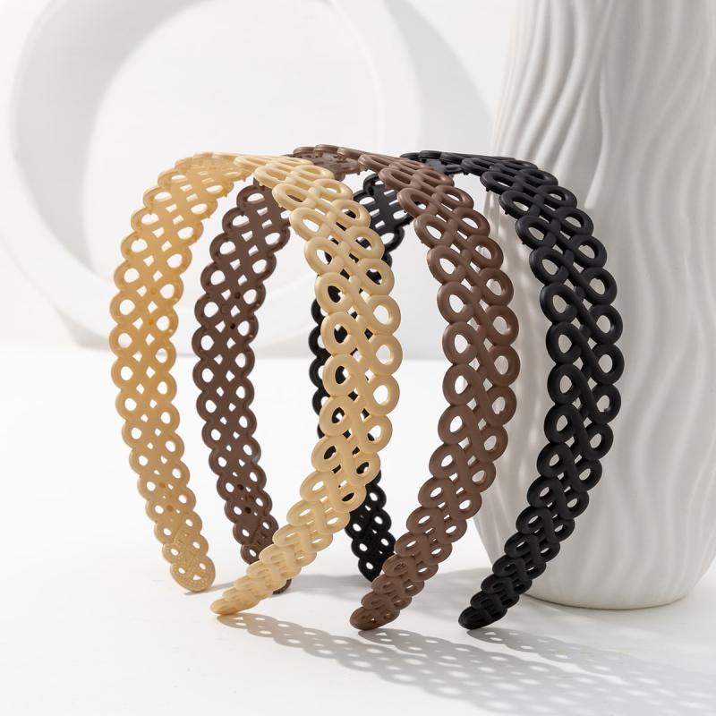 3pcs Thin Braided & Wavy Style Headbands No Slip Teeth Girls Women
