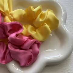 Solid Bow Scrunchies Ponytail Holder With Tail Rabbit Bunny Ear Bowknot Hair Acc