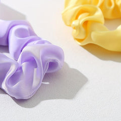 Solid Bow Scrunchies Ponytail Holder With Tail Rabbit Bunny Ear Bowknot Hair Acc